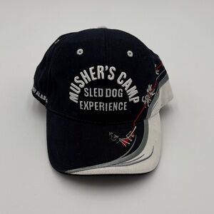 Skagway Alaska Musher's Camp Sled Dog Experience Blue & White Embroidered Hat